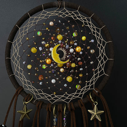 Dream Catcher Yellow Moonlight Starry Night Home Decoration