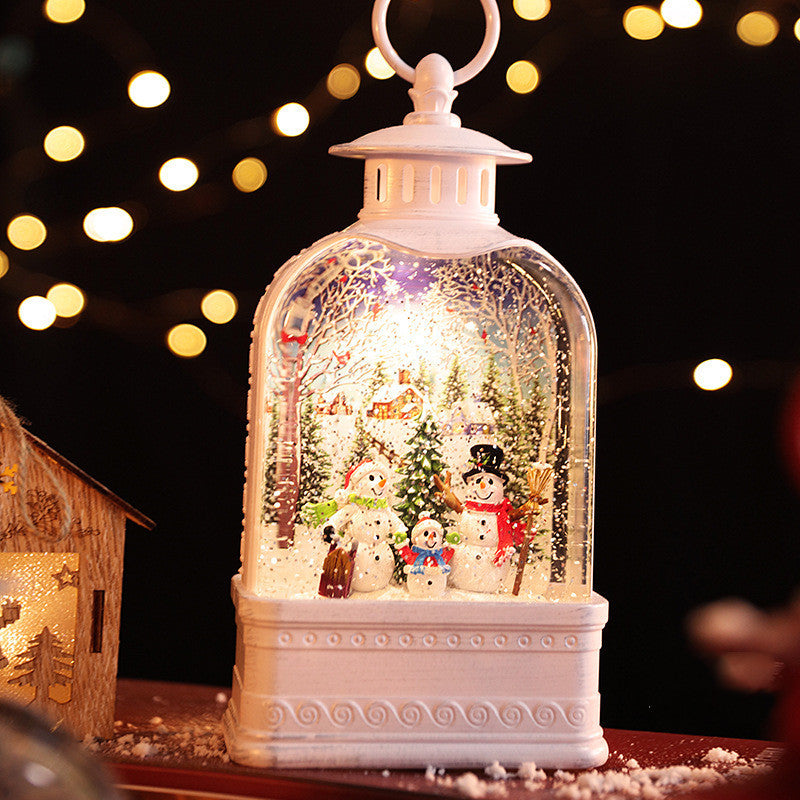 Female Christmas Crystal Ball Under Snowflake Light Music Box